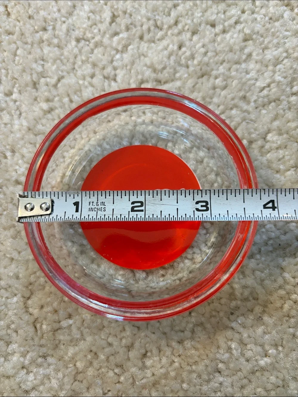 Vintage Coca-Cola Coke Red and White Logo Glass Coaster, Ashtray, Trinket Dish